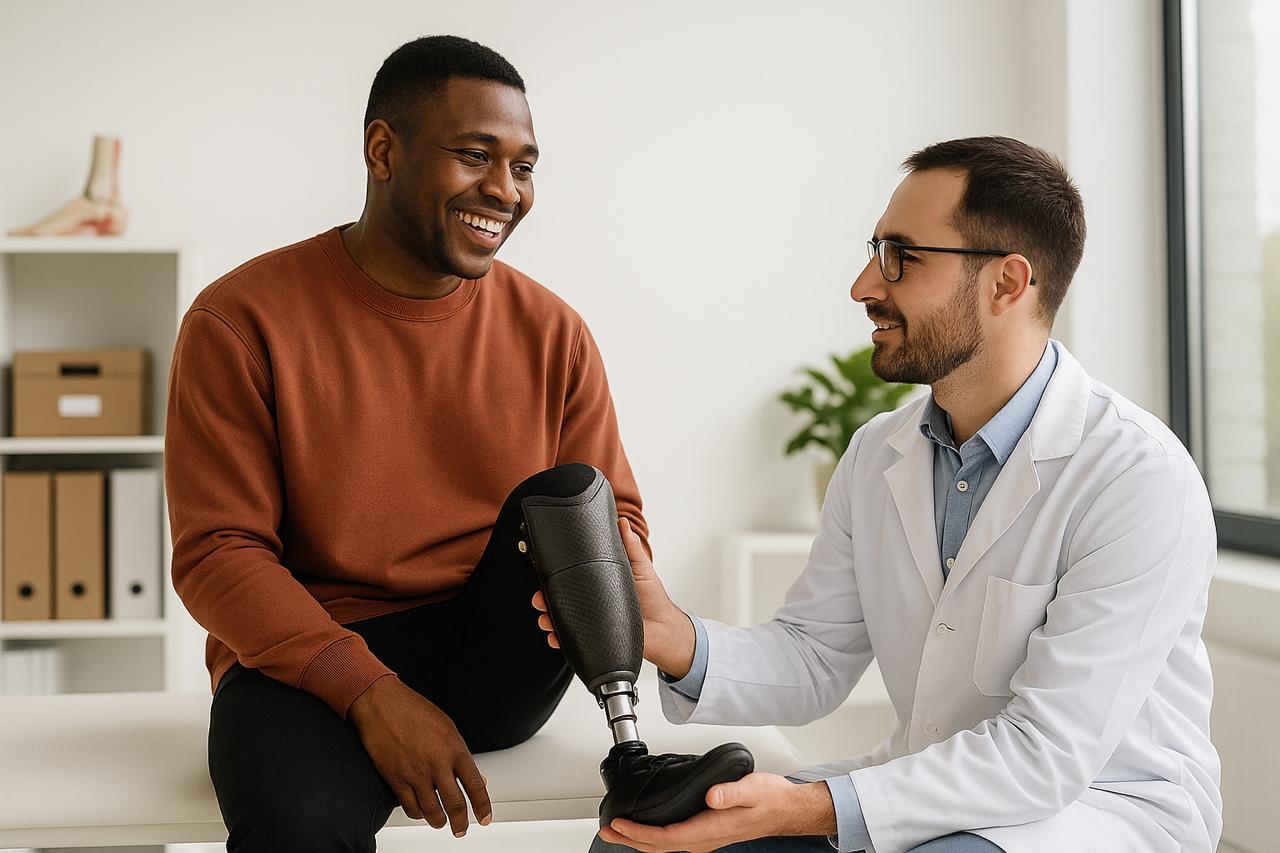 Clinician working with patient